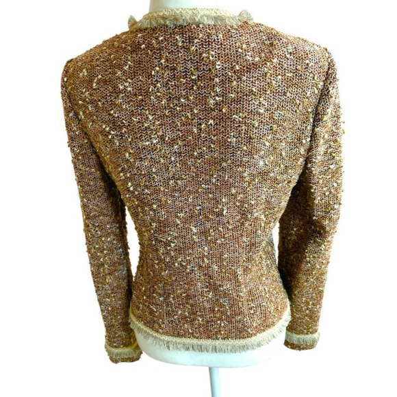 St John Collection Santana Knit Copper Multi Fantasy Tweed Jacket - Picture 9 of 16